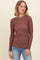 Brown Floral Bow Detail Long Sleeve Fitted Top
