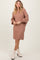 Light Taupe Cable Knit Dolman Sleeve Sweater Mini Dress