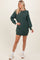 Forest Green Half Button Up Mini Sweater Dress