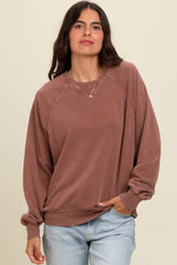 Brown Vintage Wash Relaxed Fit Sweatshirt