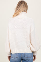 Ivory Chunky Knit Turtleneck Sweater