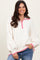 Cream Soft Fuzzy Knit Quarter Zip Pullover Sweater