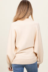 Cream Oversized Bubble Sleeve Maternity Sweater