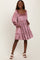 Mauve Velvet Smocked Long Sleeve Dress
