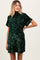 Forest Green Sequin Mock Neck Tie Back Maternity Dress