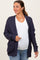 Navy Pocketed Open Maternity Cardigan