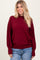 BurgundyFine Knit Balloon Sleeve Sweater