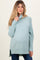 Light Olive Contrast Rib Turtle Neck Maternity Sweater