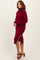 Burgundy Turtleneck Side Slit Midi Sweater Dress