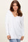 IvoryFront Seam V-Neck Side Slit Sweater