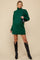Forest Green Turtle Neck Maternity Mini Sweater Dress