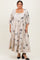Cream Floral Square Neck Plus Midi Dress