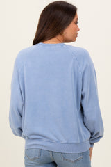 Blue Vintage Wash Relaxed Fit Maternity Sweatshirt