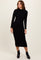 Black Basic Mock Long Sleeve Maxi Dress