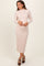 Cream Basic Mock Long Sleeve Maternity Maxi Dress