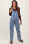 Blue Distressed Denim Maternity Overalls