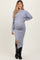 Light Grey Ribbed Knit Asymmetric Top Midi Skirt Maternity Set