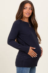 Navy Basic Relaxed Fit Maternity Sweater