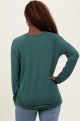 Forest Green Basic Pullover Top