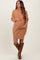 Light Camel Funnel Neck Dolman Sleeve Maternity Mini Dress