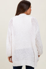 Cream Chunky Knit Oversized Maternity Pocket Cardigan