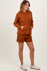 Rust Hoodie Shorts Set