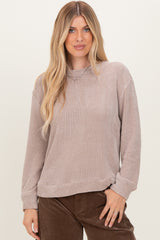 Beige Chenille Knit Maternity Sweater