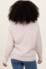 Beige Half Zip Pullover Sweater
