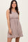 Taupe Ribbed Sleeveless Lettuce Trim Mini Dress