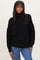 Black Ribbed Knit Turtleneck Dolman Sleeve Sweater
