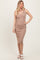 Light Taupe Ribbed Fitted Sleeveless Snap Button Dress
