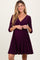 Purple 3/4 Sleeve Maternity/Nursing Sash Tie Wrap Dress