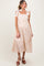 Camel Gingham Lace Trim Shoulder Tie Maternity Maxi Dress