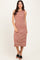 Rust Striped Knit Sleeveless Midi Dress