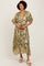 Olive Metallic Floral Jacquard Overlay Maxi Dress