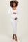 White Henley Ribbed Maternity Midi Sweater Dress