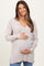 Ivory Front Seam V-Neck Side Slit Maternity Sweater