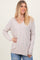 IvoryFront Seam V-Neck Side Slit Sweater