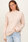 Cream Mock Neck Contrast Seam Sweater