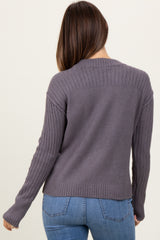 Grey Rib Knit Maternity Sweater