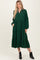 Forest Green Tiered Button Down Long Sleeve Maxi Dress