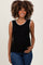 Black Ribbed Contrast Embroidered Sleeveless Maternity Top