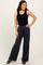 Charcoal Basic Wide Leg Pocketed Pants