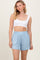 Light Blue Basic Rounded Hem Shorts