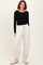 Cream Drawstring Relaxed Fit Sweatpants