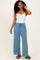 Blue Mineral Wash Wide Leg Ankle Pants
