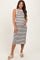 Cream Striped Ribbed Knit Sleeveless Maternity Midi Dress
