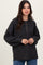 Charcoal Oversized Ribbed Knit Henley Sweater
