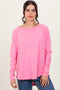 Fuchsia Heather Exposed Seam Long Sleeve Top