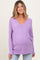 Lilac Front Seam V-Neck Side Slit Maternity Sweater